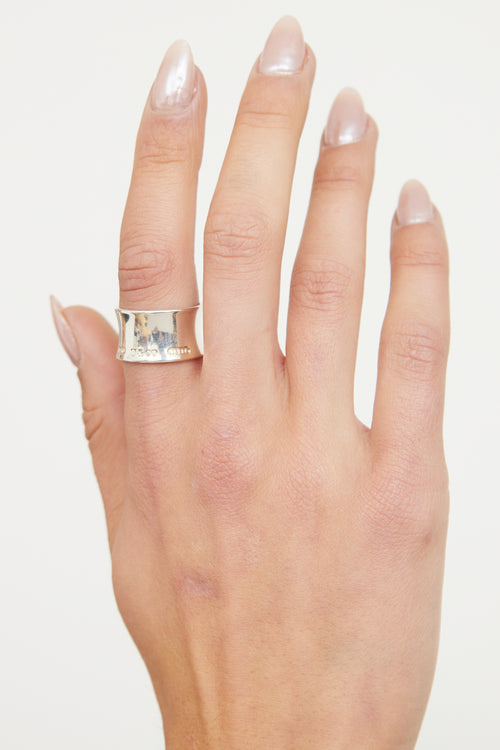 Tiffany & Co. Sterling Silver Wide 1837 Ring