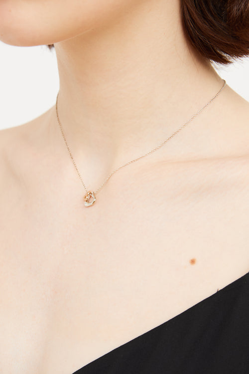 Tiffany & Co. Sterling Silver 18K Rose Gold Open Heart Necklace