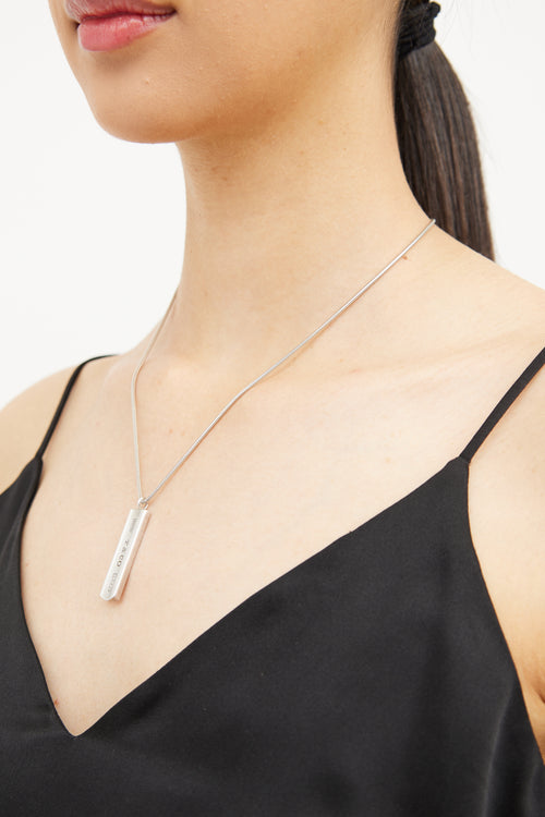 Sterling Silver 2001 Bar Necklace