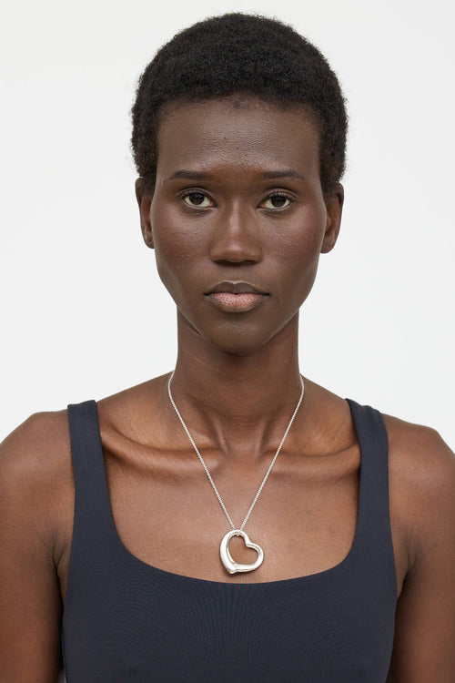Tiffany & Co. X Elsa Peretti Sterling Silver Open Heart Necklace