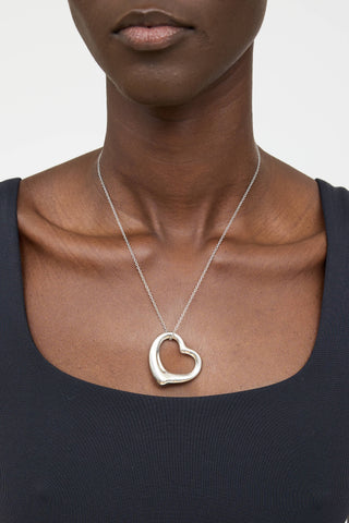 Tiffany & Co. X Elsa Peretti Sterling Silver Open Heart Necklace