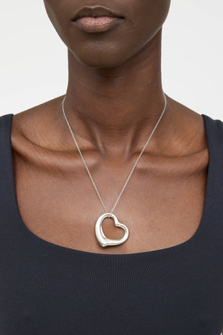 Tiffany & Co. X Elsa Peretti Sterling Silver Open Heart Necklace