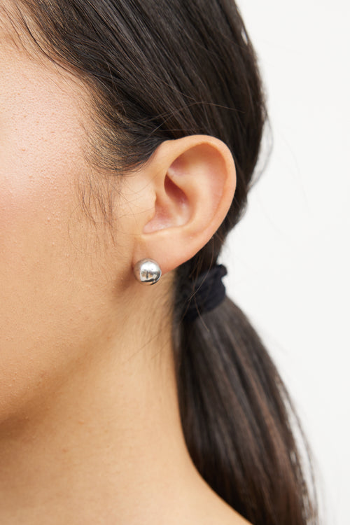 Sterling Silver Hardware Ball Stud Earring