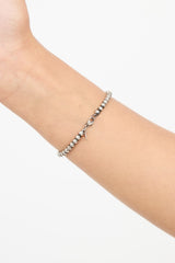 Tiffany & Co. Sterling Silver Rubedo Beaded Heart Bracelet