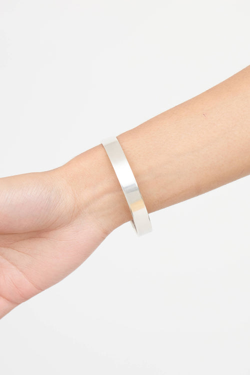 Tiffany & Co. Sterling Silver Diamond Keyhole Bangle