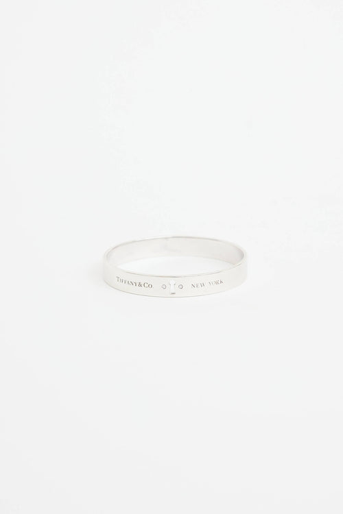 Tiffany & Co. Sterling Silver Diamond Keyhole Bangle