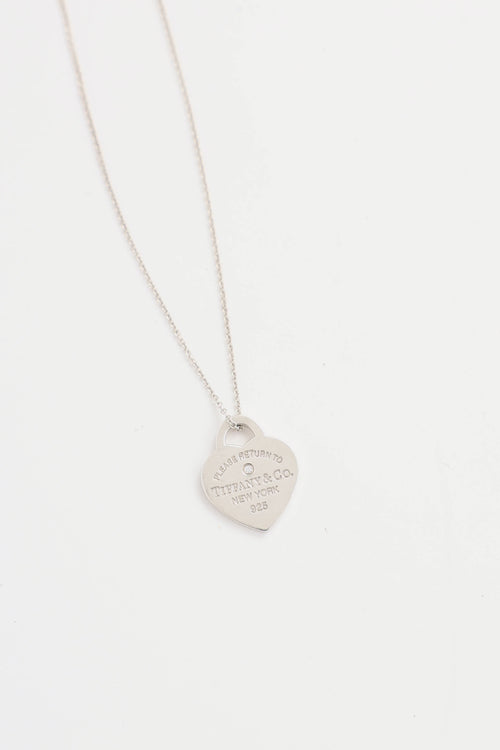 Tiffany & Co. Sterling Silver Return To Tiffany Diamond Necklace