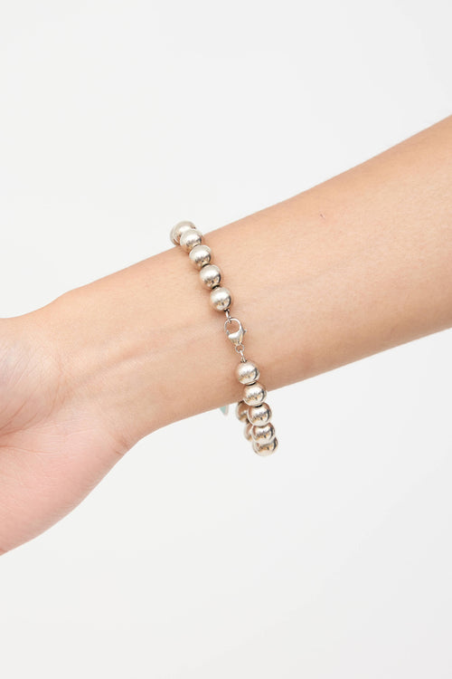 Tiffany & Co. Sterling Silver Heart Tag Ball Bracelet