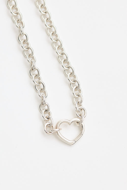 Tiffany & Co. Sterling Silver Heart Clasp Necklace