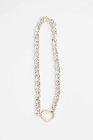 Tiffany & Co. Sterling Silver Heart Clasp Necklace