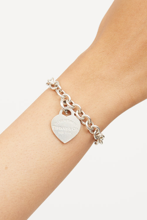 Sterling Silver Heart 'Please Return to Tiffany' Bracelet