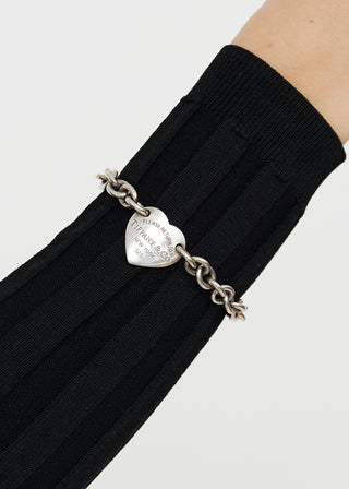 Tiffany & Co. Sterling Silver Heart Tag Chain Bracelet