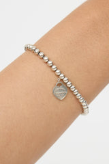 Tiffany & Co. Sterling Silver Rubedo Heart Bead Bracelet