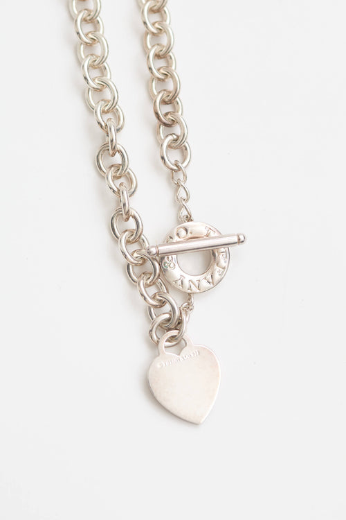 Tiffany & Co. Sterling Silver Heart Tag Toggle Necklace