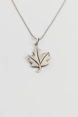 Tiffany & Co. Sterling Silver Maple Leaf Pendant Necklace