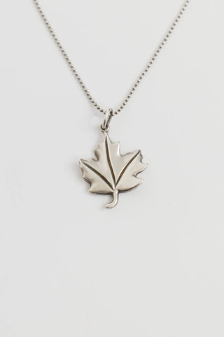 Tiffany & Co. Sterling Silver Maple Leaf Pendant Necklace
