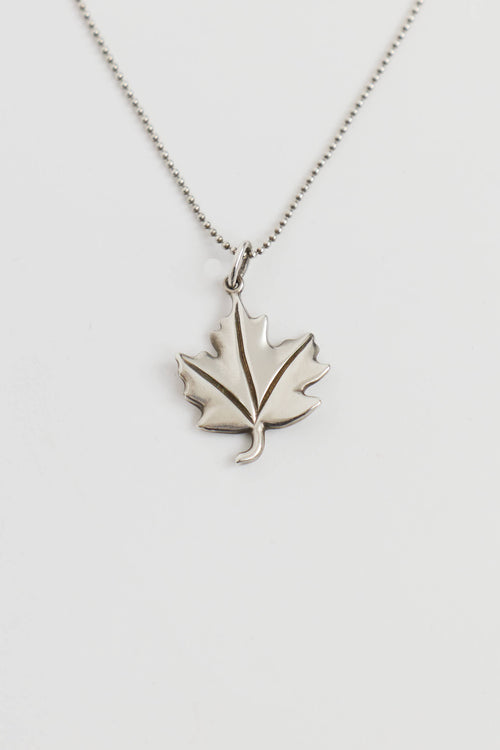 Tiffany & Co. Sterling Silver Maple Leaf Pendant Necklace