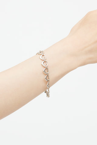 Tiffany & Co. X Elsa Peretti Sterling Silver Open Heart Link Bracelet