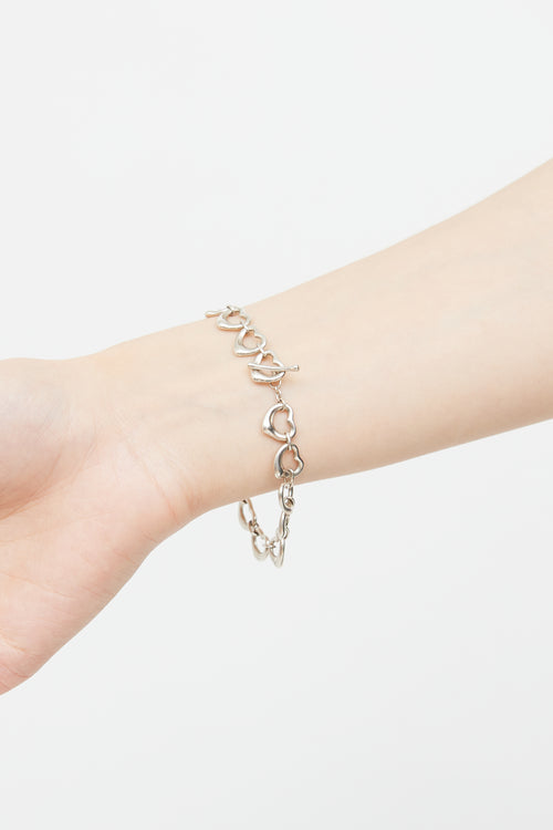 Tiffany & Co. X Elsa Peretti Sterling Silver Open Heart Link Bracelet