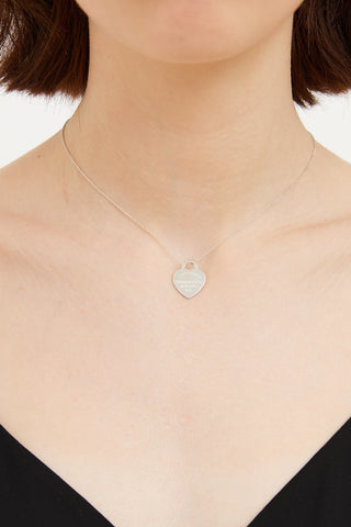 Tiffany & Co. Sterling Silver Small Heart Tag Necklace