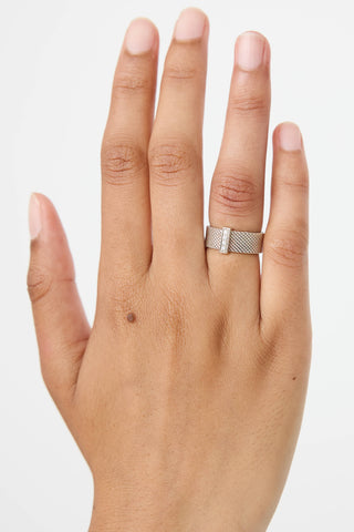 Tiffany & Co. Sterling Silver Somerset Mesh Diamond Ring
