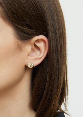 Tiffany & Co. Sterling Silver Bean Design Stud Earrings