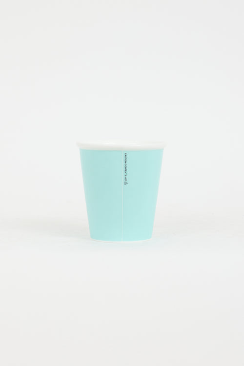 Tiffany & Co. Blue Bone China Logo Coffee Cups Set