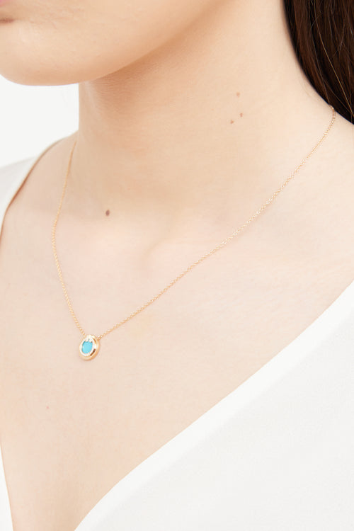Tiffany & Co. Rose Gold Diamond & Turqoise Necklace