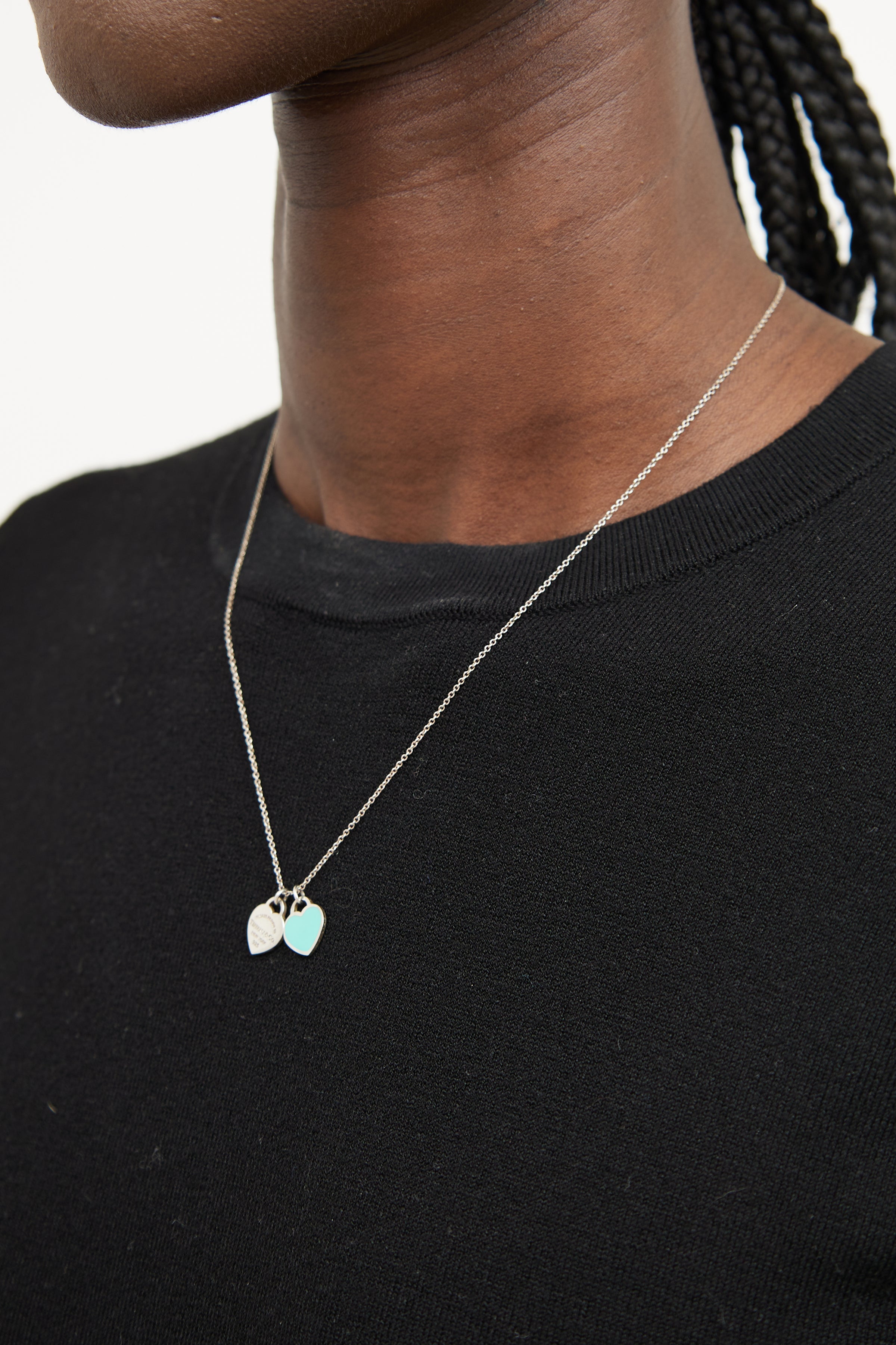 Tiffany // Sterling Silver Double Heart Tag Necklace – VSP