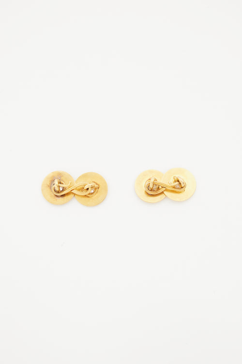 Tiffany & Co. 18K Yellow Gold & Diamond Cufflinks