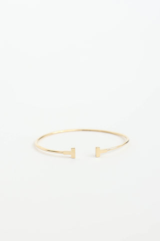 18K Yellow Gold Narrow T Wire Bracelet