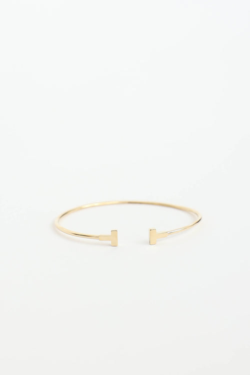 18K Yellow Gold Narrow T Wire Bracelet