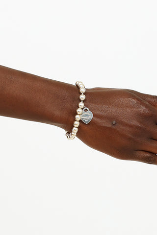 Tiffany & Co. Sterling Silver 8mm Heart Tag Bracelet