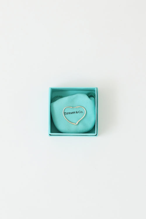 Tiffany & Co. Sterling Silver Open Heart Hoop Earrings