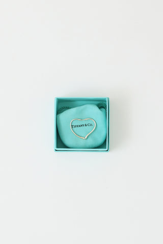 Tiffany & Co. Sterling Silver Open Heart Hoop Earrings