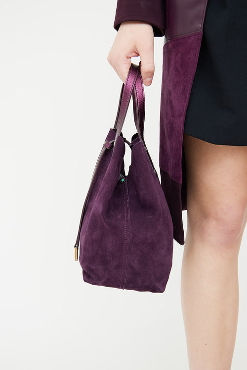 Tiffany & Co. Purple Suede Tote Bag