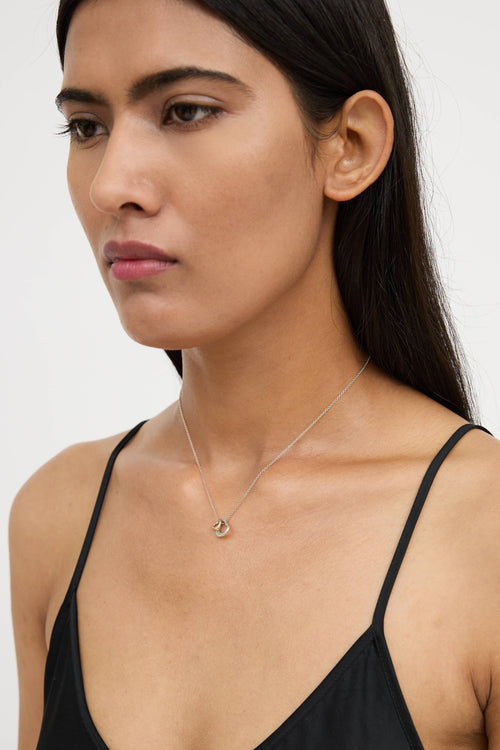 Tiffany & Co. X Elsa Peretti Sterling Silver & 18K Rose Gold Heart Necklace