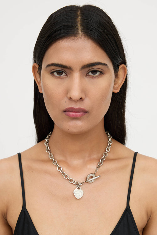 Tiffany & Co. Sterling Silver Heart Toggle Necklace