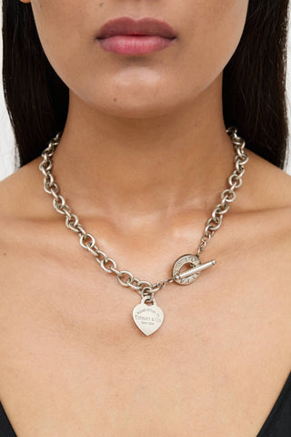 Tiffany & Co. Sterling Silver Heart Toggle Necklace