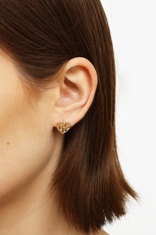 Tiffany & Co. 18K Olive Heart Stud Earrings