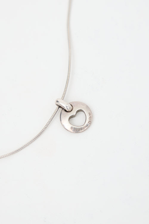 Tiffany & Co. 1999 Stencil Heart Necklace