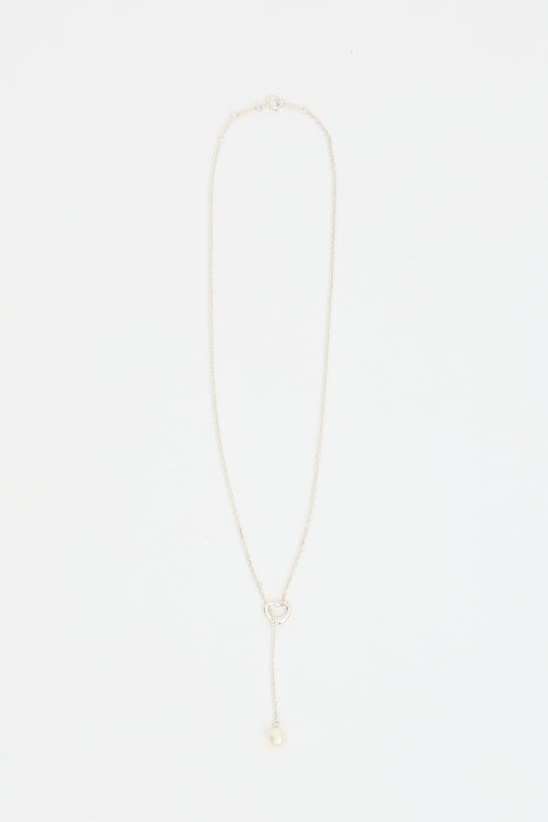 Tiffany & Co. Elsa Peretti Open Heart Lariat Necklace