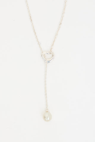 Tiffany & Co. Elsa Peretti Open Heart Lariat Necklace