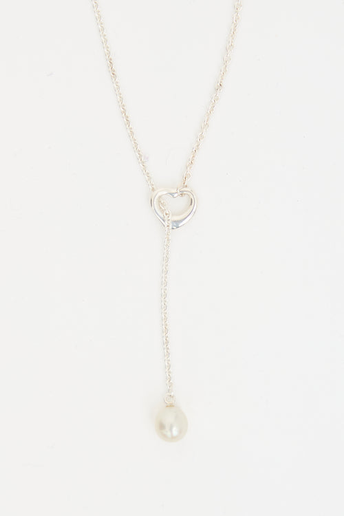 Tiffany & Co. Elsa Peretti Open Heart Lariat Necklace