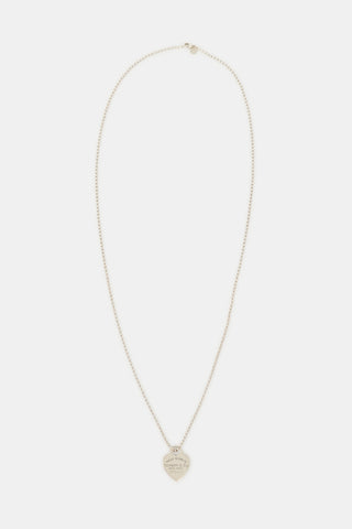 Tiffany & Co. Sterling Silver Heart Tag Ball Chain Necklace