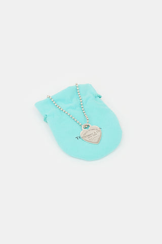 Tiffany & Co. Sterling Silver Heart Tag Ball Chain Necklace