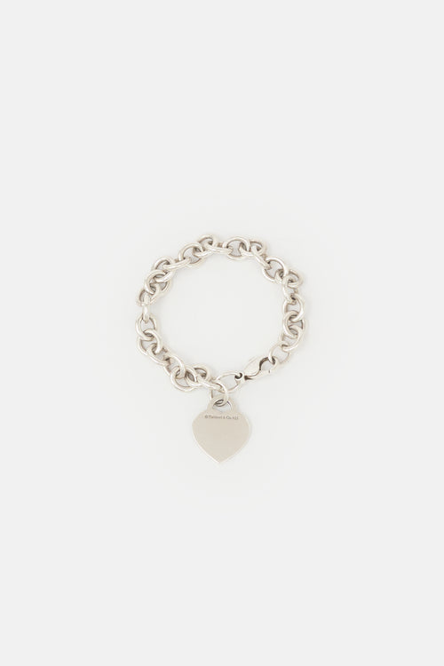Tiffany & Co. Sterling Silver Heart Tag Chain Bracelet