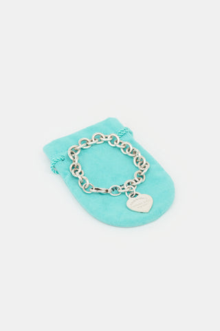 Tiffany & Co. Sterling Silver Heart Tag Chain Bracelet