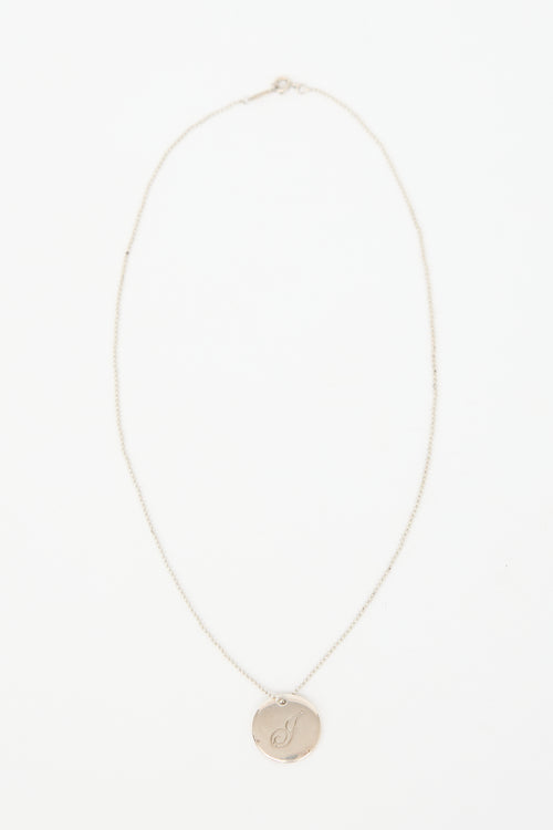 Tiffany & Co. Sterling Silver Circle Note J Necklace