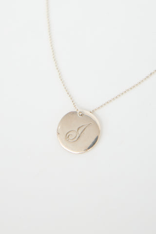 Tiffany & Co. Sterling Silver Circle Note J Necklace
